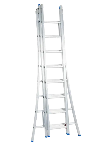 Echelle coulissante / 3 x 8, pieds évasés, transformable Solide